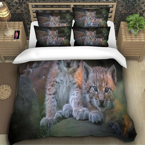 Housse de couette cheval sauvage effet 3D parure de lit microfres résistante
