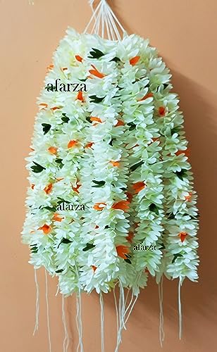 Image of gajra for hair bun juda accessories mogra Jasmine Scrunchies For Women Pack 4 pieces (multi)