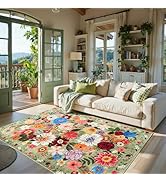 Babovid Green Living Room Rugs, Area Rugs 5x8 Rug for Bedroom Ultra-Thin Soft, Non-Slip Washable ...