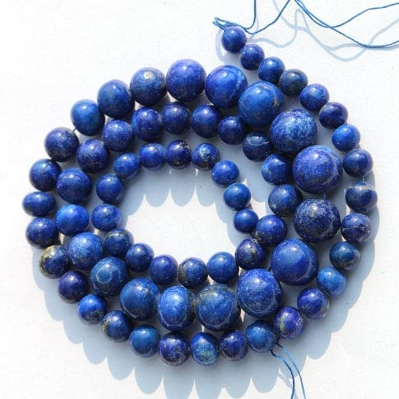 Perles de lapis-lazuli naturel rondes 6-11mm pour création bijoux