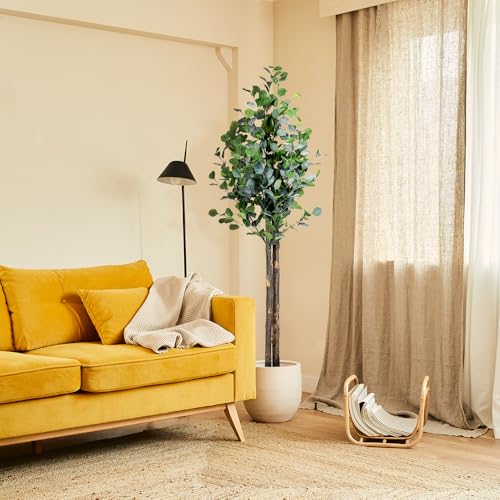 BLAINE | Eucalipto Artificial 180cm | Plantas Artificiales Decorativas | Planta Artificial Grande | Plantas Artificiales para Interior/Exterior | Planta Artificial Realista Decorativa para Casa