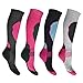 Lot de 4 paires de chaussettes de ski haute performance pour femme, long tuyau, thermiques, assorties - Taille UK 4-7