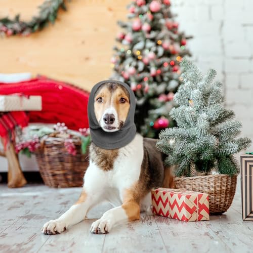 Aomig Ohrenschützer für Hunde Hundemütze Haustier Hunde Gehörschutz Hunde Ohrenklappe Hund Kopfwickel Hals und Ohren Wärmer Hunde Ohrenschutz Gehörschutz für Hunde Silvester Hundekopfhörer (Grau,M)