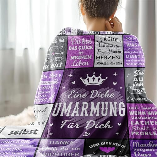 EIMOPE Beste Freundin Decke Geschenke für Frauen 150 x 200cm - Umarmung Decke für Beste Freundin, Geburtstag Weihnachten Geschenke für Frauen Schwester Mutter Kollegen