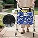 Rnyleeg Navy Blue Camo Walker Pouch for Rolling Walker Water-Resistant Walkers Bag with Cup Holder Big Capacity Multi Pockets Folding Walkers Basket Tote Bag for Seniors, Elderly, Handicap