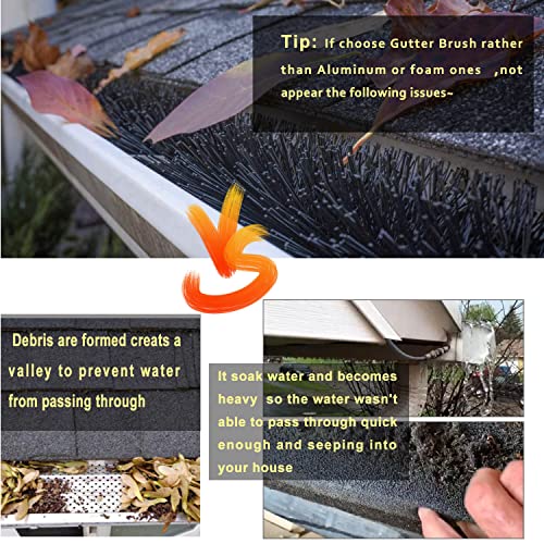 Gutter brush guard- Simple Gutter Guard | No Tools DIY | (10pcs) 32FT Brush Leaf Guard Fit for 5 Inches Gutter 4.33" diameter Gutter Brush by koxuyim - Image 4