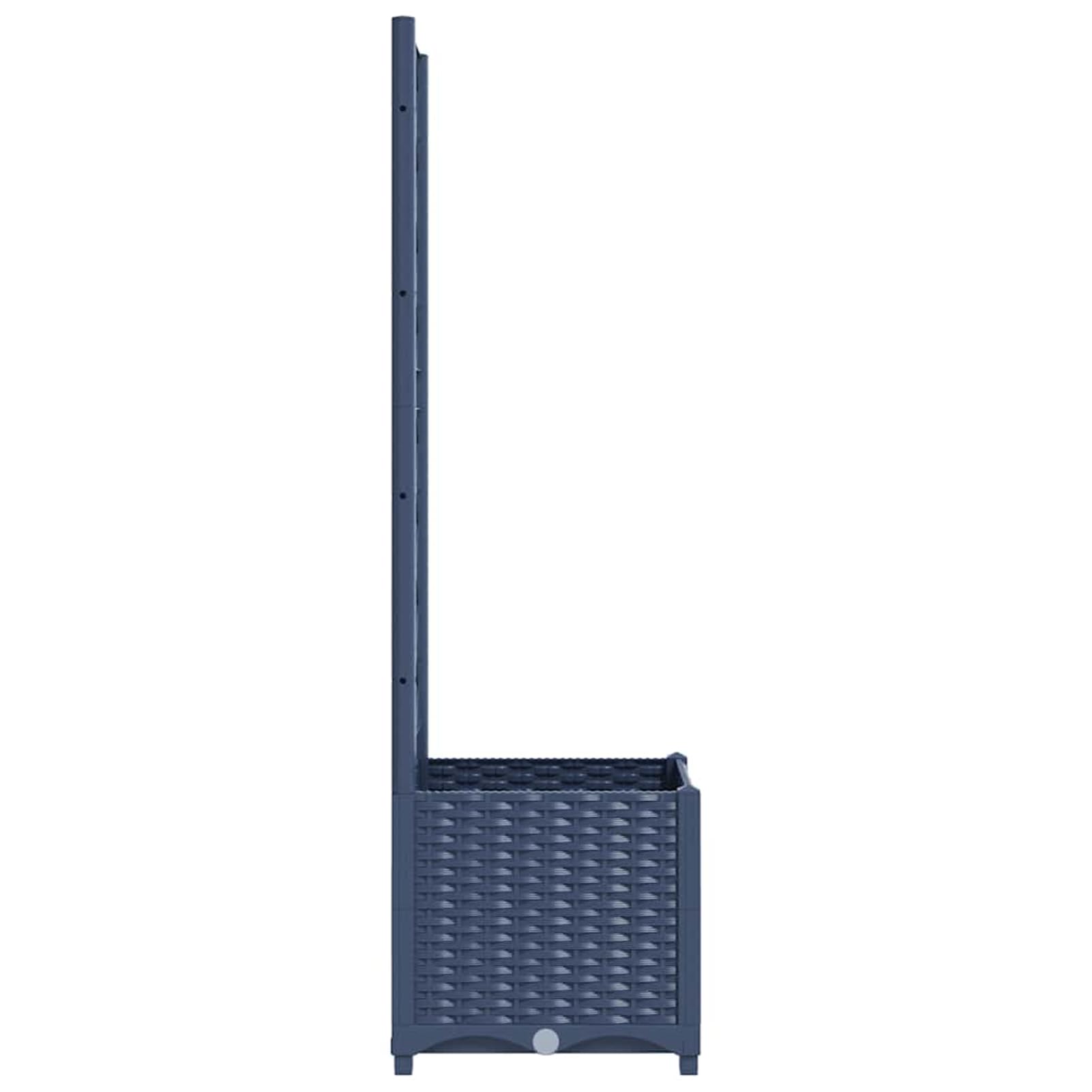 Fasba Jardinera con Enrejado PP Azul Gris 40x40x136 cm