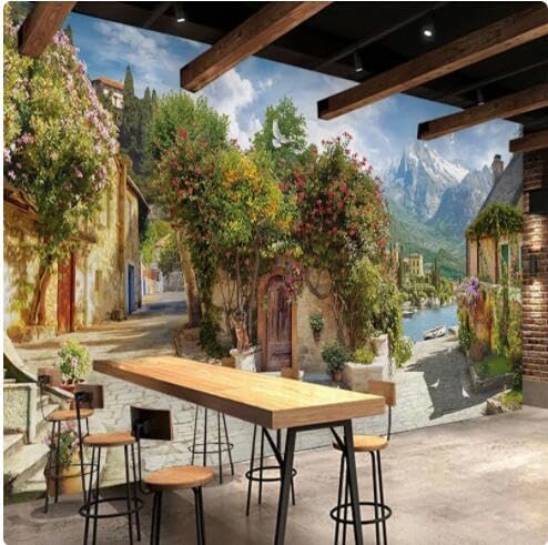 Papier peint photo personnalisé 3D pour arrière-plan de café au style bistrot