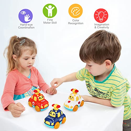 LEADSTAR Baby Aufziehauto,3 Stück Spielzeugauto Set Baby Auto Spielzeug Fahrzeuge Reibung Zurückziehen Spielzeugautos Autos Kinderspielzeug Strumpffüller für Jungen Mädchen Kinder ab 1 2 3 Jahre