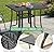 5 Pieces Patio Dining Table Set, Outdoor Table and Chairs Set for 4, Patio Table with Umbrella Hole, Square Metal Dining Table with 4 Textilene Dining Chairs for Garden Deck Backyard Balcony Porch