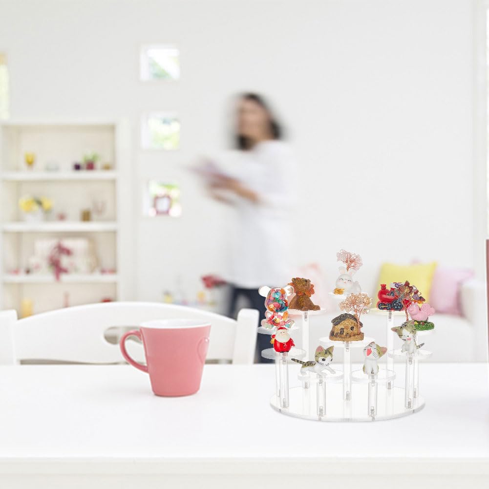 FREEBLOSS Multi Layer Display Round Riser Stand 10 Tier Round Acryl Risers für Display Cupcake Parfüm Stand