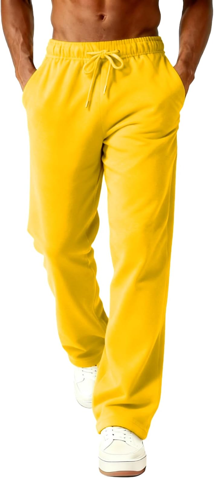 Joggers for Men UK Drawstring Tracksuit Bottoms Men Baggy Plain Work Trousers Wide Leg Sweatpants with Pockets Elastic Waist Jogging Bottoms Fleece Lined Joggers 2025 Casual Gym Sports Lounge Pants