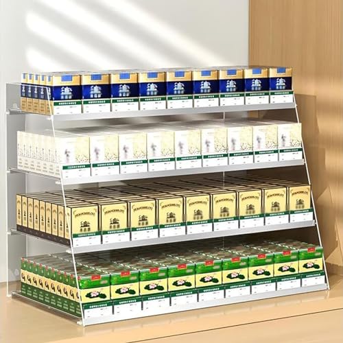 Support organisateur de cigarettes automatique à 4 niveaux pour un rangement de comptoir net