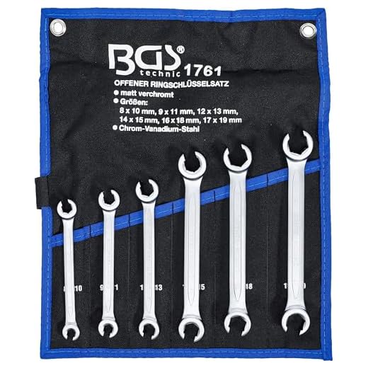 BGS 1761 | Offener Doppel-Ringschlüssel-Satz | SW 8 x 10 - 17 x 19 mm | 6-tlg.