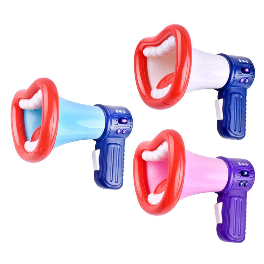 Kids Voice Changer Trumpet Registrazione Giocattolo Plastica Multifunzione Modalità Robot Funzione Antiscivolo Adatto per Bambini Feste Famiglia Bianco