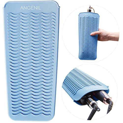 Image of ANGENIL Heat-Resistant Silicone Mat Bag, Cover for Curling Iron, Wave Iron, Straightener, Curler, Hot Air Brush, Blow Dryer Brush, Hair Straightener, Hair Curler