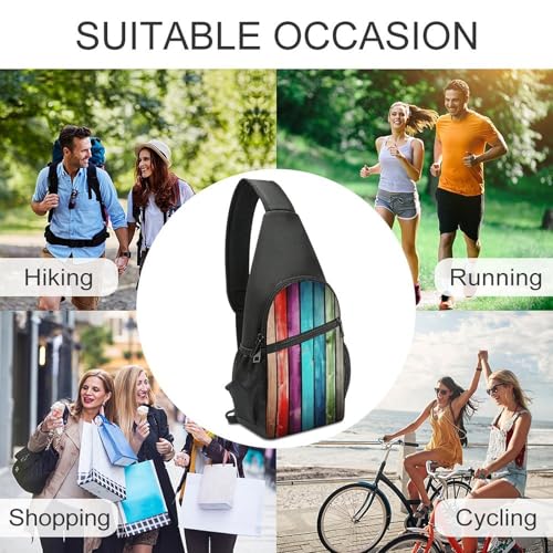 Bolso Sling para Hombre y Mujer Colorido con Tablas de Madera miniatura 5