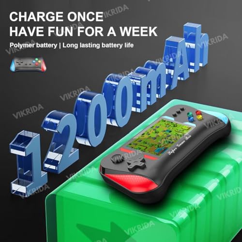 Image of VikriDA Handheld Retro Video Games for Kids X7M 500-in-1 Retro Game Console TV Compatibility Rechargeable Gamepad (Pack of 1) (X7M Video Game),Multicolor