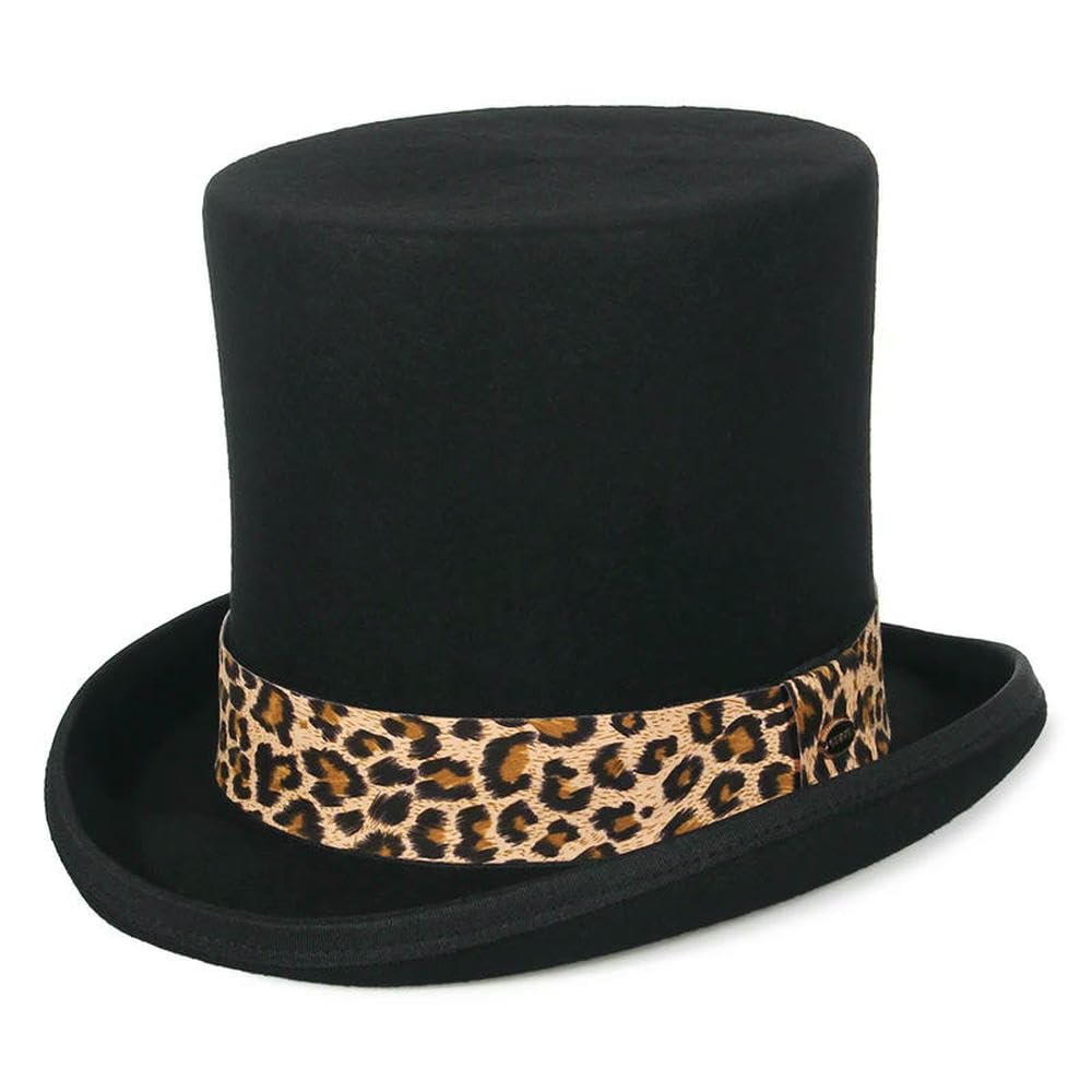 JJDFW Filzhut für Herren und Damen, Zylinderhut, Topper, Party-Kostüm, Fedora, Magier, Theatermütze, 17 cm