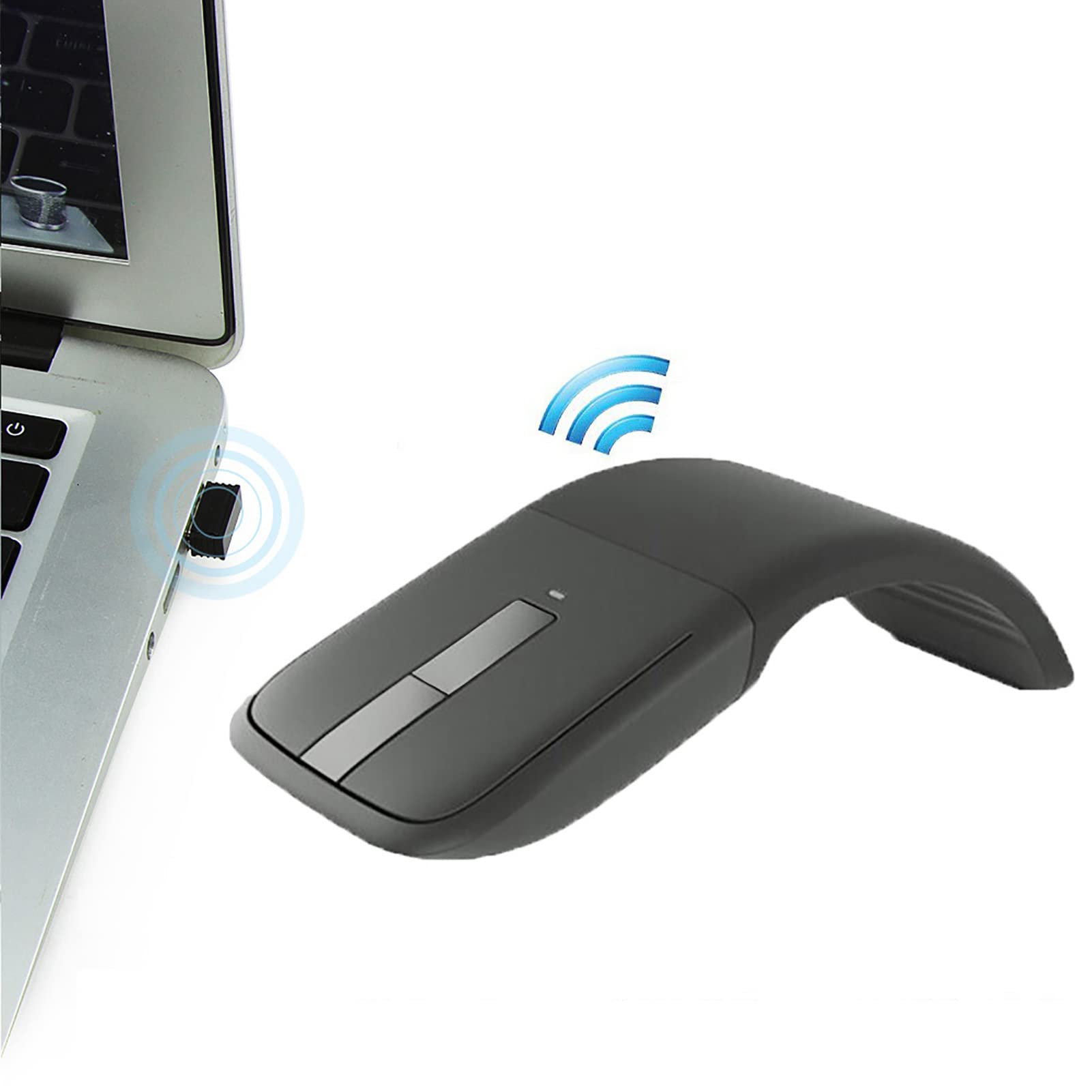 Amazon.com: Ultra-Thin Folding Mouse 2.4G Wireless Arc Mouse 1000