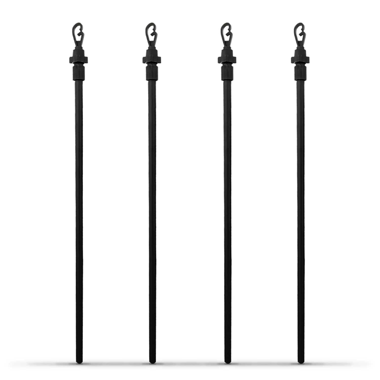 Crystals Black 2.4M Extending Telescopic Laundry Washing Cloth Line Prop Clothes Drying Lines Support By Crystals® (Set Of 4 Cloth Lines)