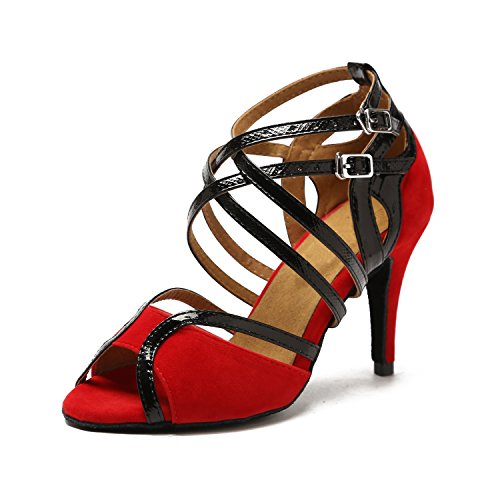 Minishion Ankle Strap Dancing Heels For Women Stiletto Heel Ankle Strap Dancing Shoes Red Us 8 #TOP17