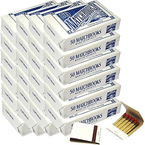 D.D. Bean & Sons 1200 Matchbooks, White, for Wedding Birthday Wholesale, Made in America, 24 Pack Cover