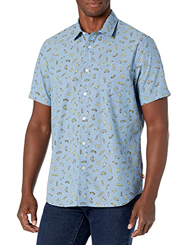 UNIONBAY Camisa masculina de tecido cambraia abotoada, Pintinho, P