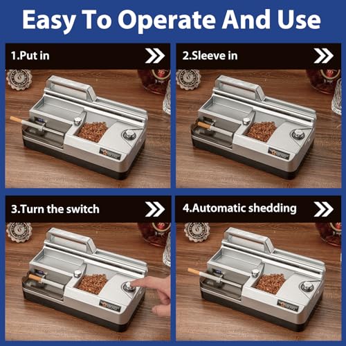 Electric Cigarette Rolling Machine, Automatic Cones Loader, Mini Portable Pre Rolled Cones Filling Maker, Automatic Roller, 312A Silver - Image 3