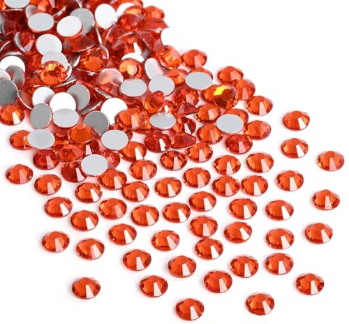 Image of Jollin Glue Fix Crystal Flatback Rhinestones Glass Diamantes Gems for Crafting Nail Art Crafts Decorations Clothes Shoes 1.6mm (ss4 2880pcs, Lt Siam)