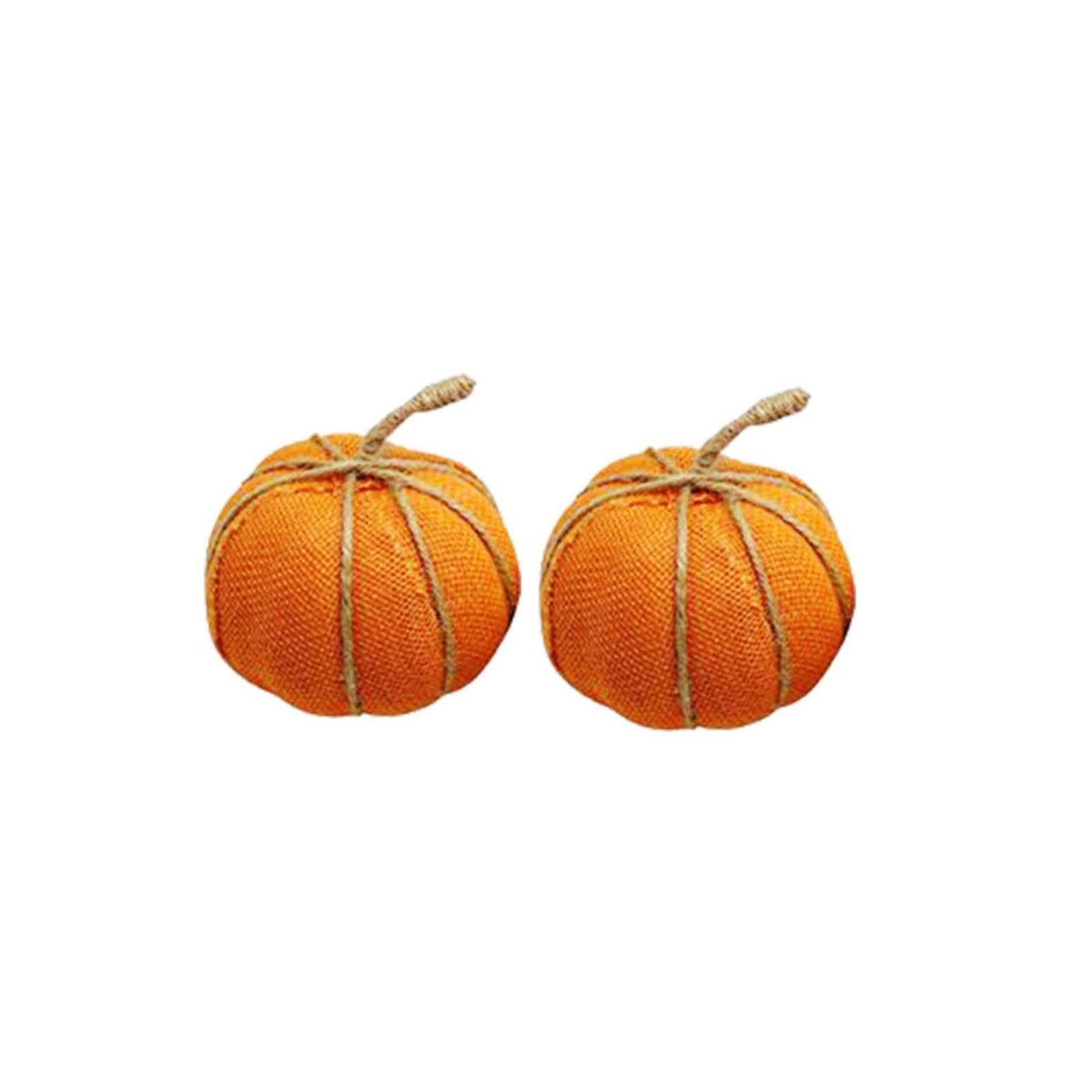 Large Christmas Ball Ornaments 2 Pieces Plaid Fabric Artificial Pumpkins Festival Burlap Pumpkins Halloween Burlap Pumpkins for Fall Wedding Lime Christmas Ornaments Balls (C, One Size)