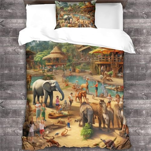 Linge de lit Zoo impression 3D de literie avec housse de couette luxe