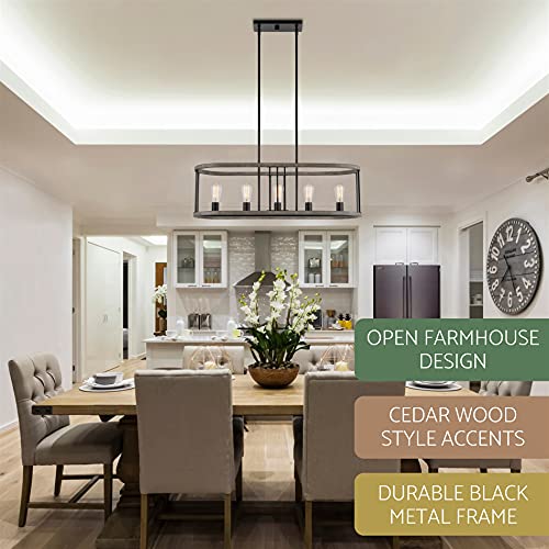 Kira Home Hartford 35″ 5Light Modern Farmhouse Kitchen Island Light