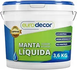 Euro Decor Manta Líquida 3,6Kg Impermeabilizante para Interior e Exterior, Alta Resistência, Máxima Impermeabilização, Fácil Manutenção (Crômio)