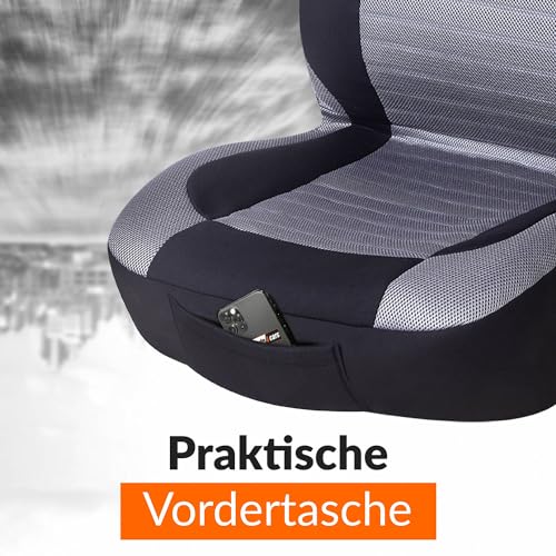 Upgrade4cars Autositzbezüge Grau Schwarz | Autoschonbezüge Set für Vordersitze & Rückbank | Autositzbezug Universal