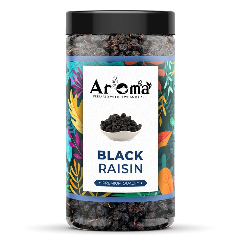 AROMA Premium Black Raisins Seedless 400gm | Kali Kishmish/Kali Draksh | Flavourful & Healthy Dry Fruits | Rich in Dietary Fibre, Potassium & Antioxidants