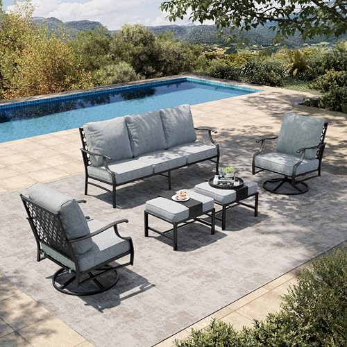 HERA'S HOUSE 5 Piece Patio Furniture Set, 2 x Swivel