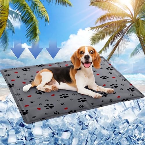 Tappetino Refrigerante Cane,Tappeto Refrigerante per Cani 65*50cm,Tappetino Refrigerante Gatto con Gel Non Tossico,Tappeto Refrigerante per Gatti per Cani,Gatti,Animali Domestici,Umano(Zampa)
