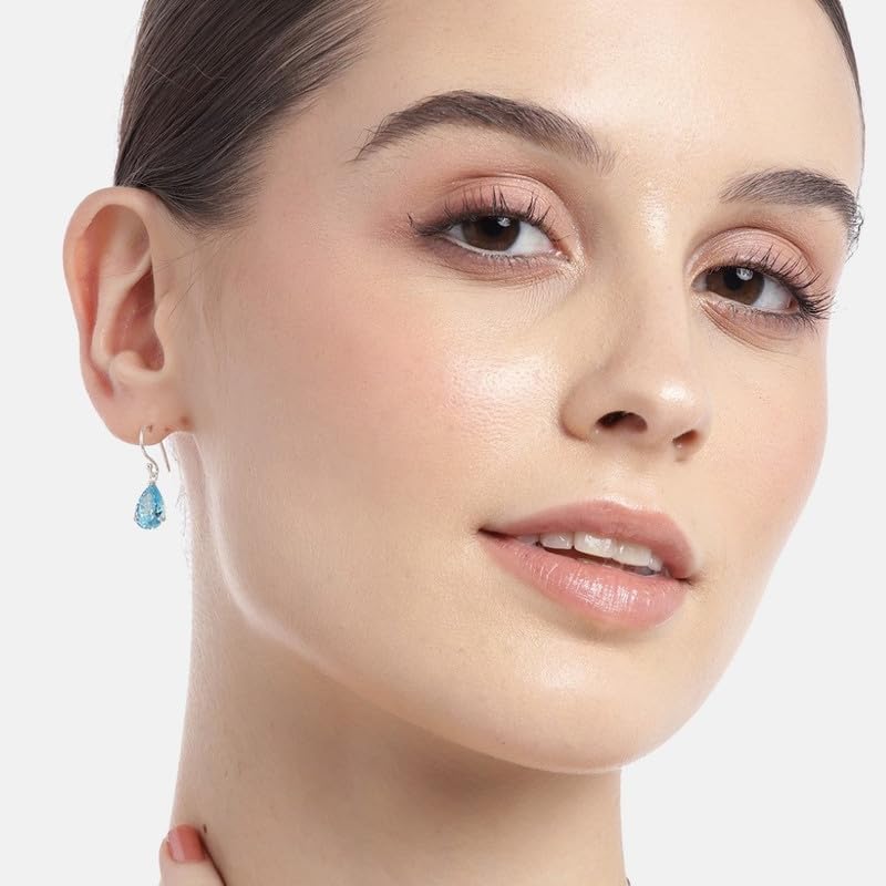 925 Sterling Tear Drop Sapphire Serenade Earrings