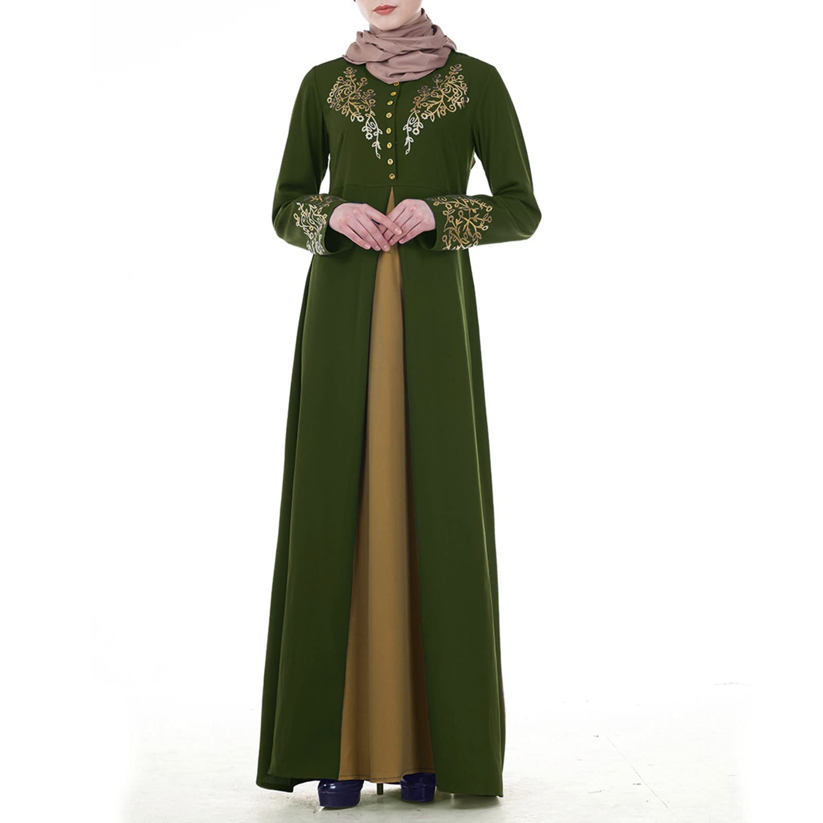 2026 Abito Donna Dubai Arabo Musulmano Abaya Manica Lunga Robe Islam Pizzo Per Le Donne Abbigliamento Musulmano