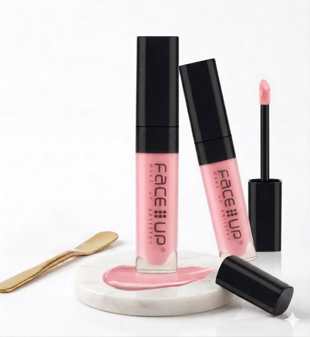 Face Up Moisturizing Non Transfer Long Lasting Liquid Lipstick Matte | Full Coverage | Waterproof | Shade - Light Pink 01, 6ml,-picture-40
