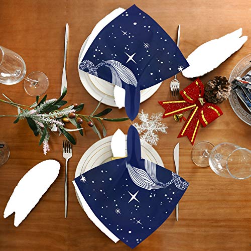 Susiyo G69249861P381C416S788 Beautiful Fantasy Mermaid Jellyfish Star Blue Cloth Napkins 20 X 20 Inch Polyester Washable Cocktail Napkins thumb #4