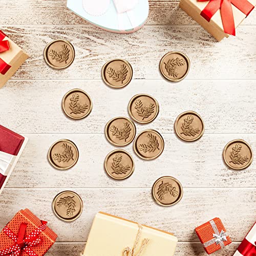 50 Pcs Gold Wax Seal Stickers, Gold Adhesive Envelope Sealing Stickers Decoration For Christmas Gift, Wedding Invitaion, Birthday Party (Eucalyptus Style) #TOP6