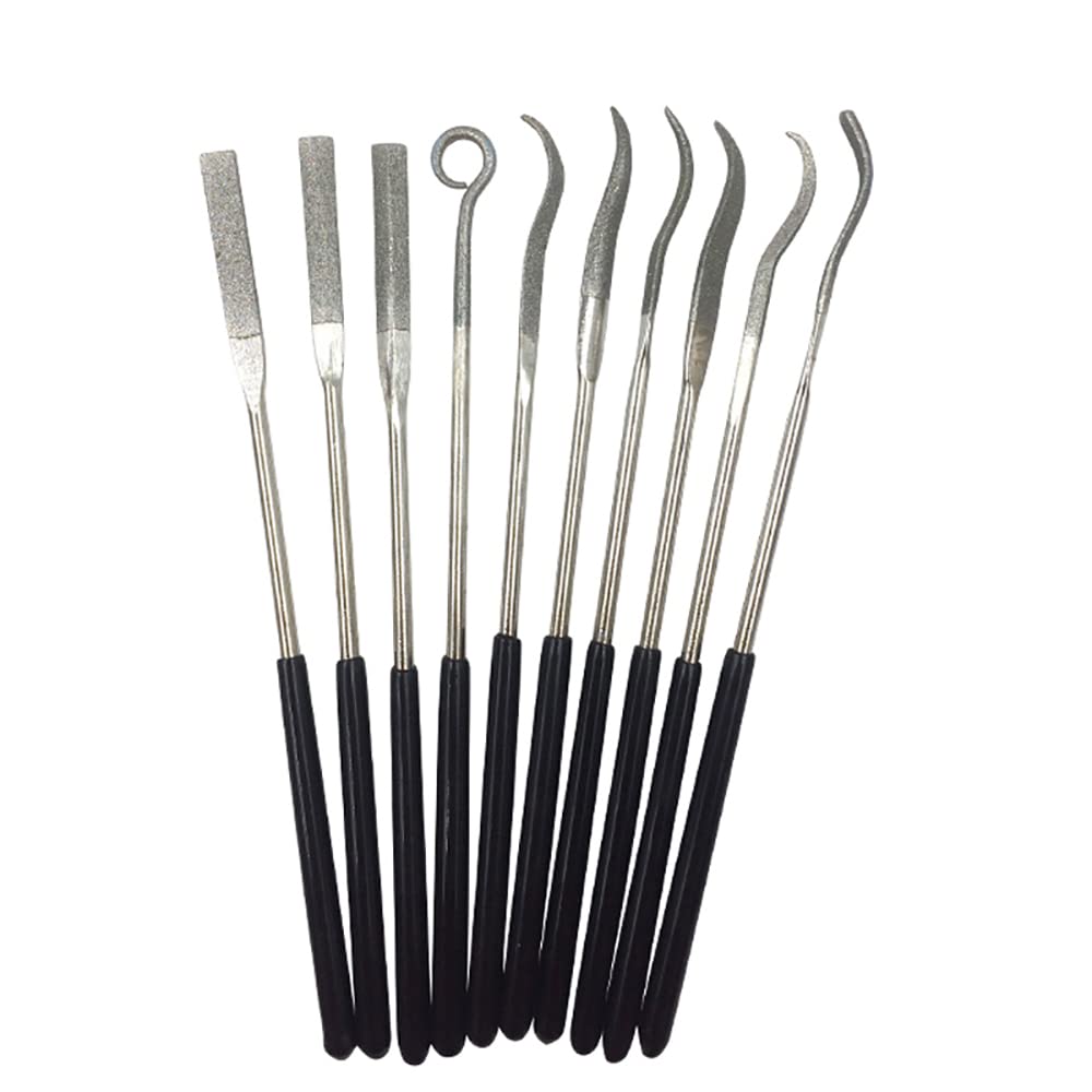10Pack Lime Aghi Diamantati Mini Kit Lime Aghi Per Pietra Vetro Metallo Scultura Artigianato Utensili A Mano Lime Aghi Lime Diamante Strumenti