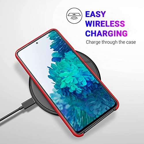 Image of LIRAMARK Liquid Silicone Soft Back Cover Case for Samsung Galaxy Note 20 (Red)