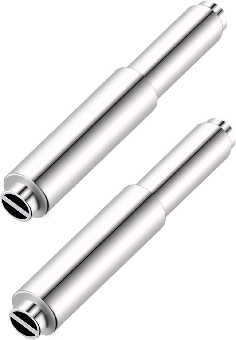 Toilet Paper Roller,2 Pcs Universal Toilet Paper Spring Rod Silver Plastic Spring Loaded Toilet Paper Holder Roller Replacement for Bathroom Chrome