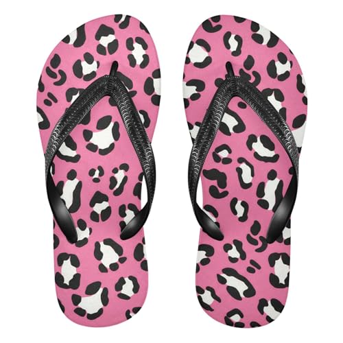 Leopard Black White Pink Flip Flop Beach Summer Casual Sandal for Women & Men Shower Shoes 20861860