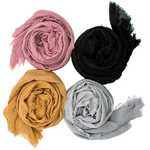 Women Soft Cotton Hemp Scarf Women's Long Head Scarves - Hijab Wrap Shawls Scarf