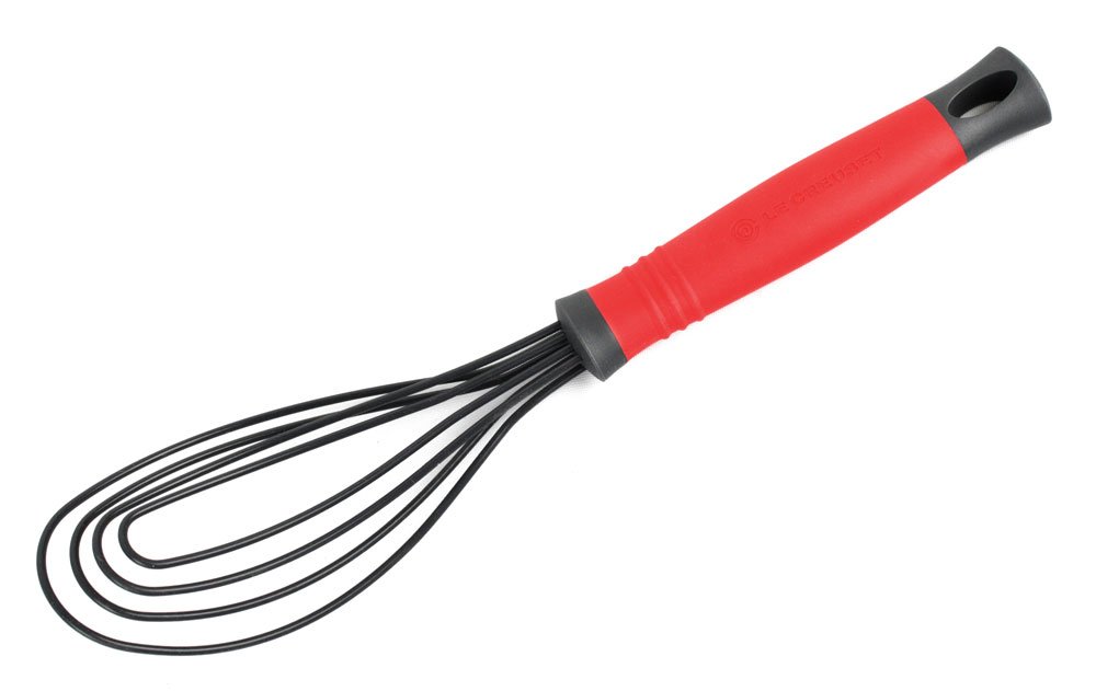 Le Creuset Revolution Flat Ergonomic Silicone Whisk, Black, 10.5" x 2.5"