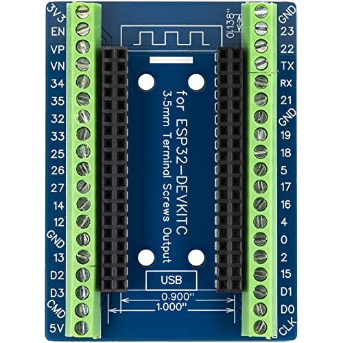 Image of for ESP32 Breakout Board 3.5mm / 0.14 inch Terminal GPIO Expansion Board for 0.9 inch / 1.0 inch Size ESP32 Module ESP-WROOM-32 ESP32-DevKitC (Pack of 2pcs)